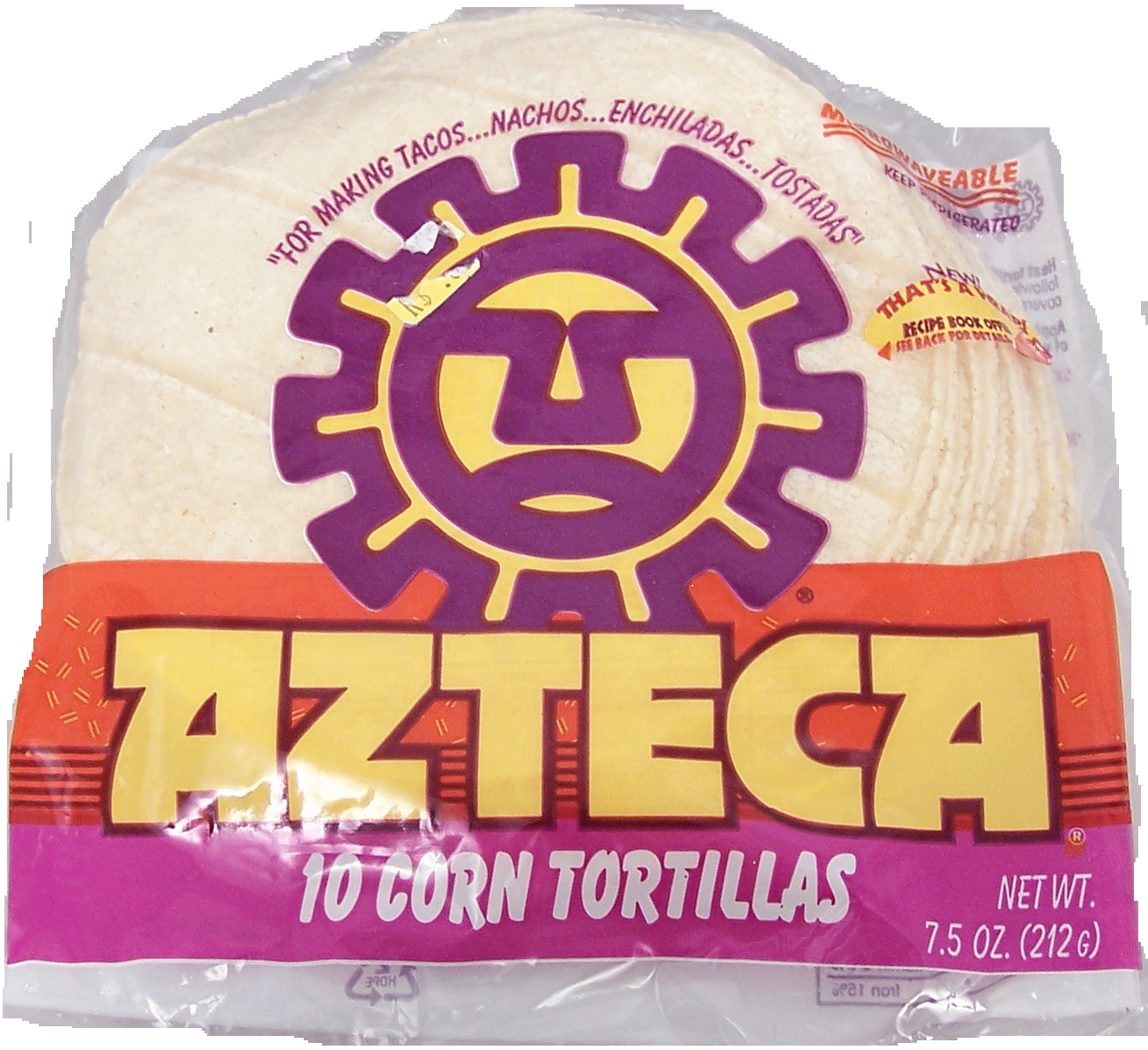 Azteca 10 4-inch corn tortillias, for making tacos, nachos, enchiladas, and tostadas Full-Size Picture